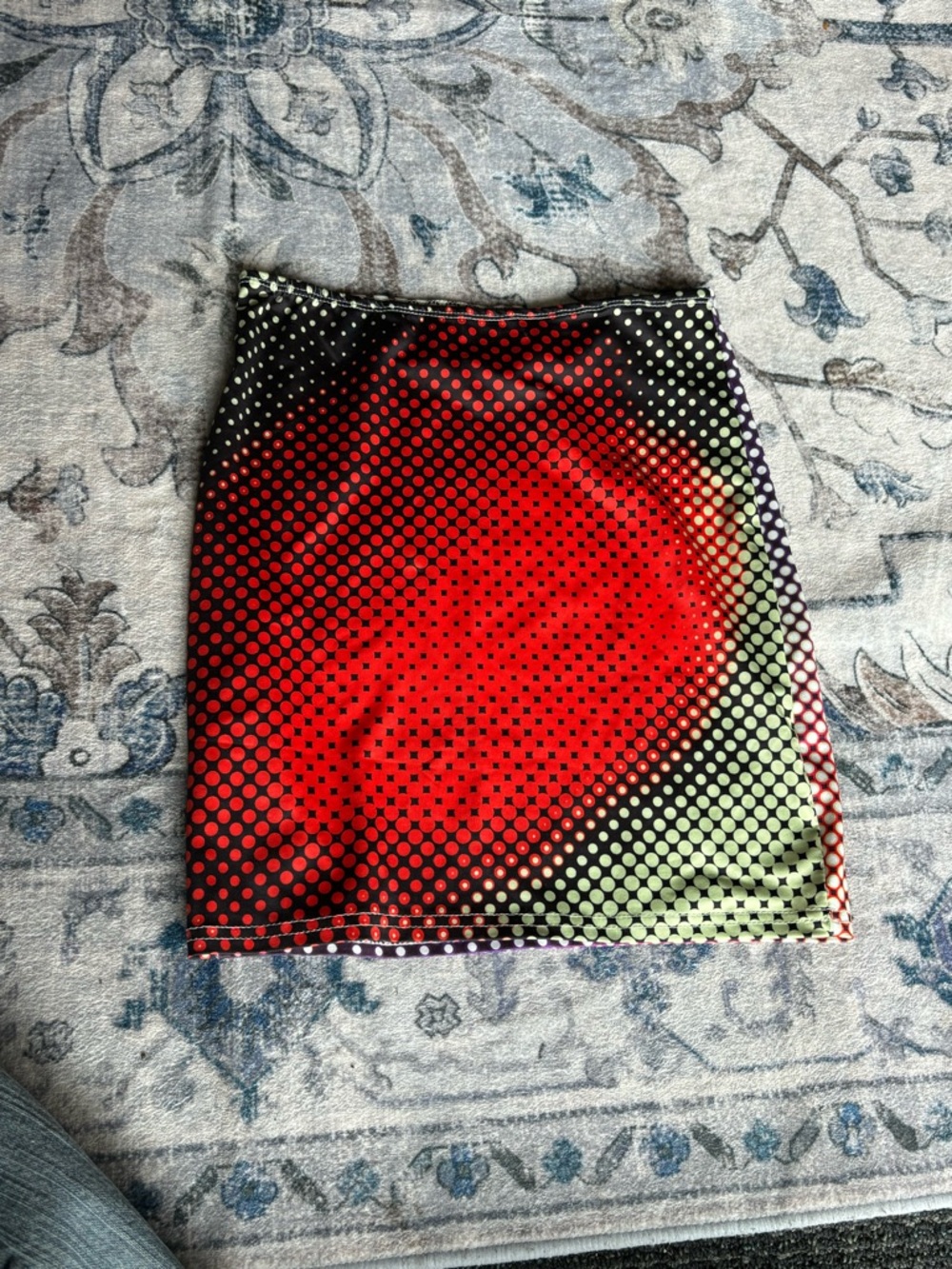 Red Gradient Dot Print Mini Skirt